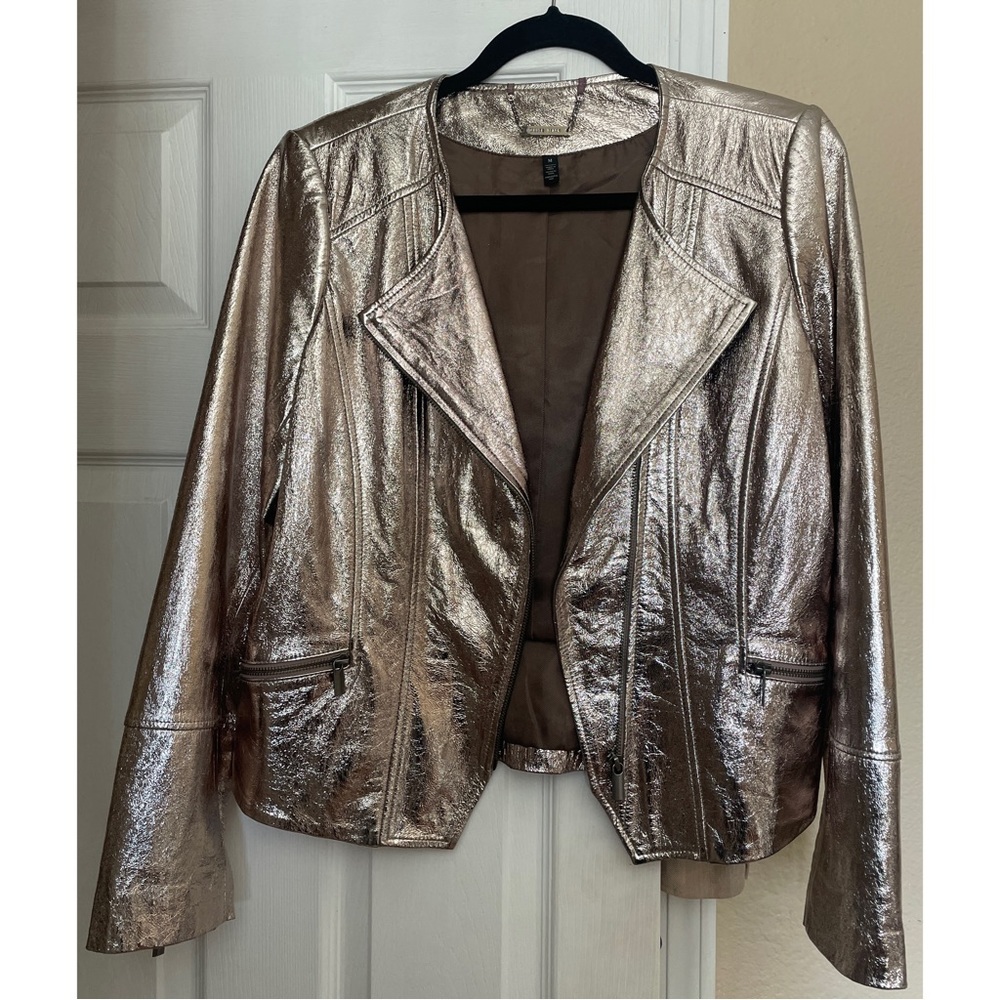 NWOT Metallic Gold Moto Jacket 🤍